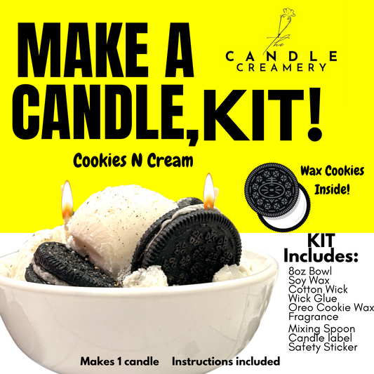 DIY Candle Making Kit- Cookies N Cream Ice Cream Bowl