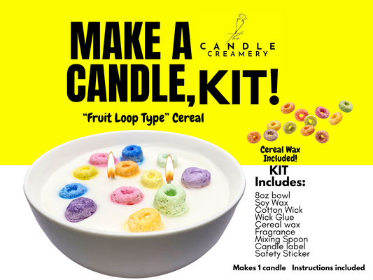 DIY Candle Making Kit- Fruit Loop Cereal Bowl