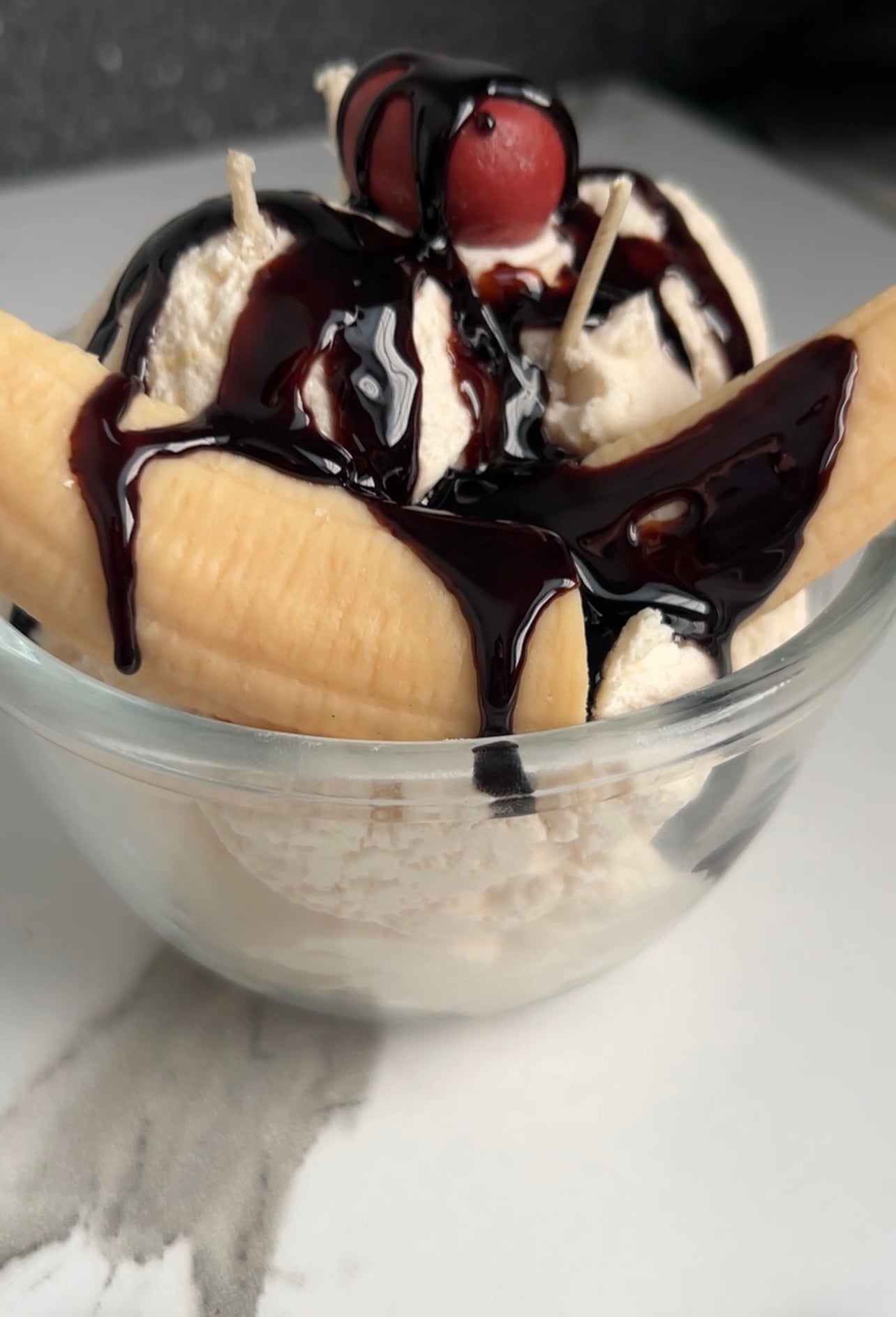 Banana Split Ice Cream Candle