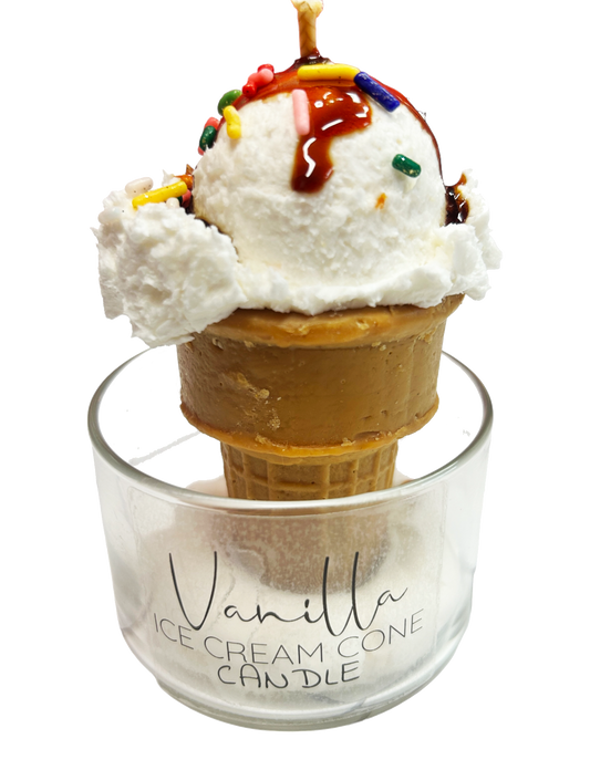 Vanilla Ice Cream Cone Candle