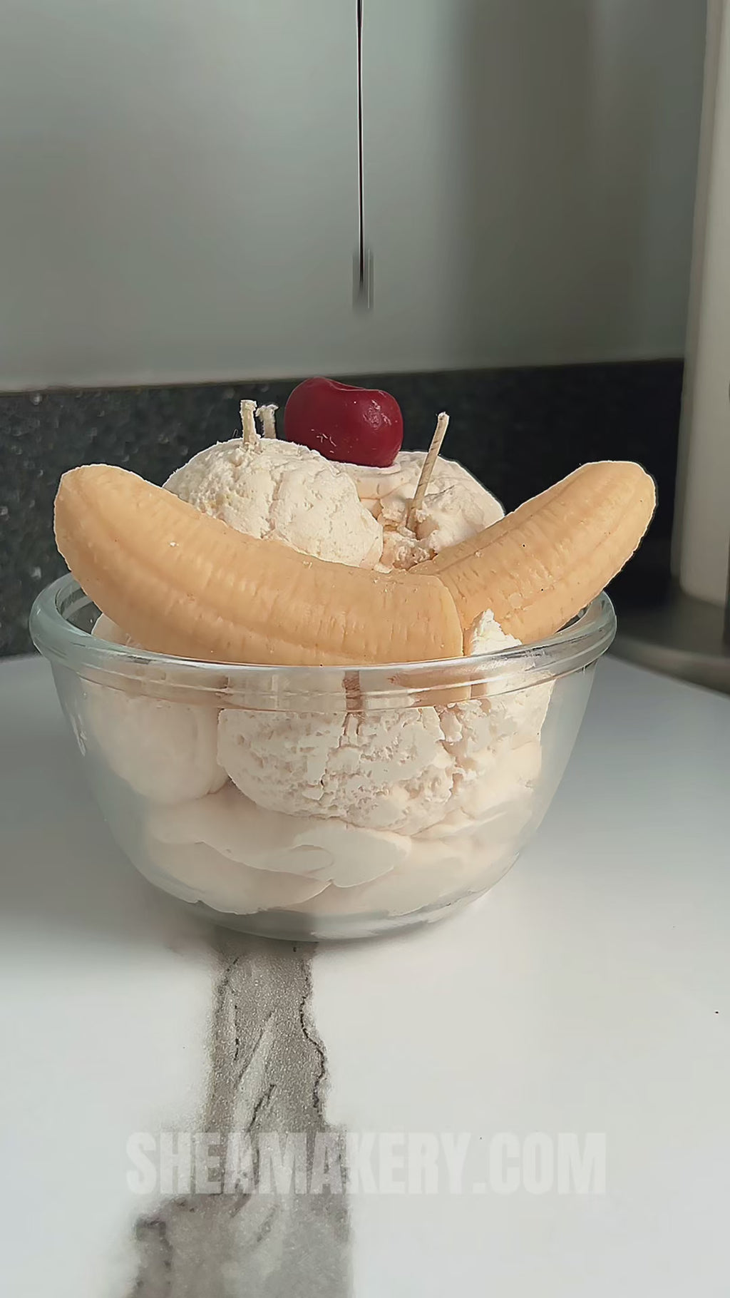 Banana Split Ice Cream Candle